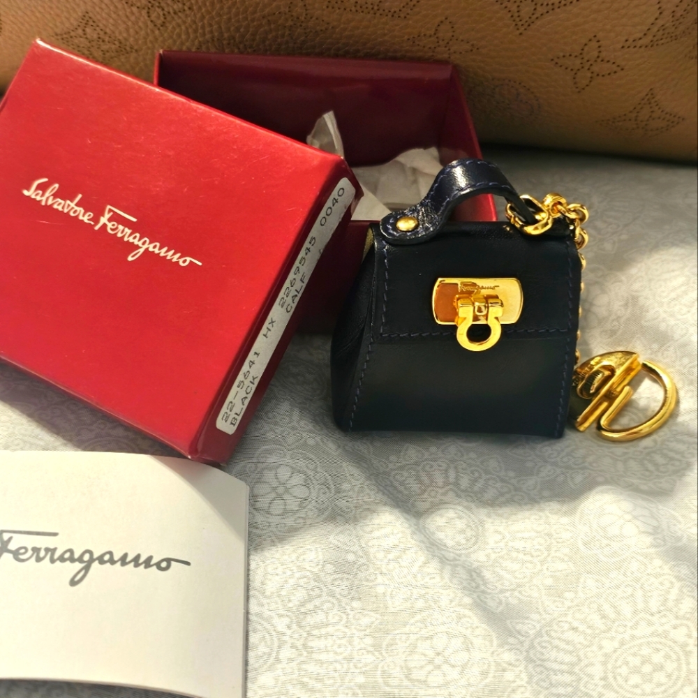 AUTHENTIC SALVATORE FERRAGAMO MINI GANCINI BAG CHARM